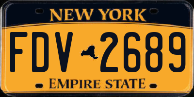 NY license plate FDV2689