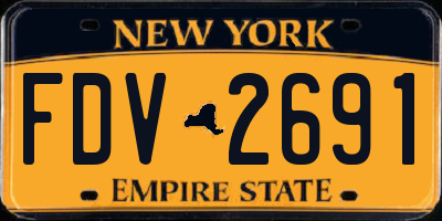 NY license plate FDV2691