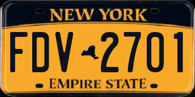 NY license plate FDV2701