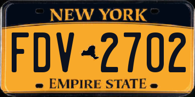 NY license plate FDV2702