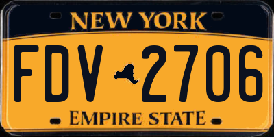 NY license plate FDV2706