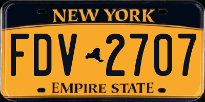 NY license plate FDV2707