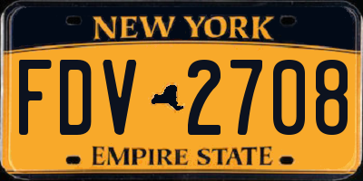 NY license plate FDV2708