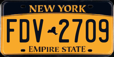 NY license plate FDV2709