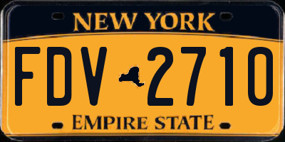 NY license plate FDV2710