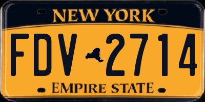 NY license plate FDV2714