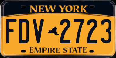 NY license plate FDV2723