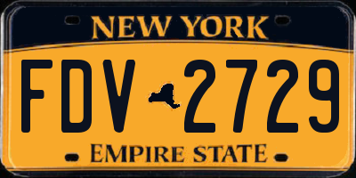 NY license plate FDV2729