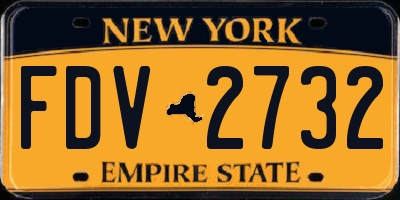 NY license plate FDV2732