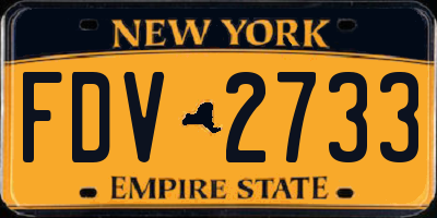 NY license plate FDV2733