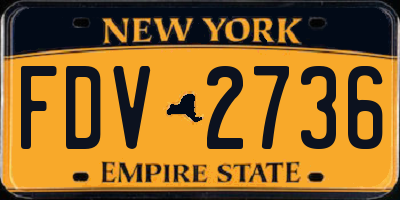 NY license plate FDV2736