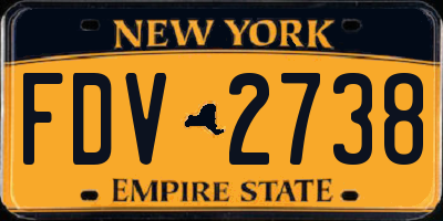 NY license plate FDV2738