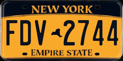 NY license plate FDV2744