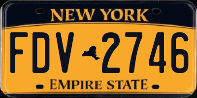 NY license plate FDV2746