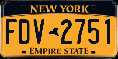 NY license plate FDV2751