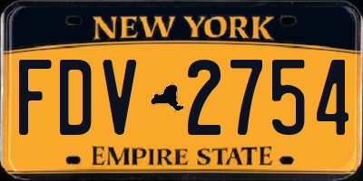 NY license plate FDV2754