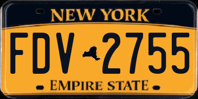 NY license plate FDV2755