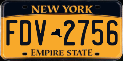 NY license plate FDV2756