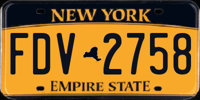 NY license plate FDV2758