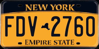 NY license plate FDV2760