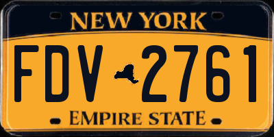 NY license plate FDV2761