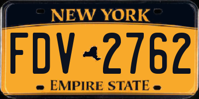 NY license plate FDV2762