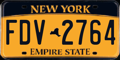 NY license plate FDV2764