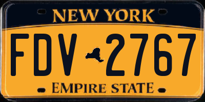 NY license plate FDV2767