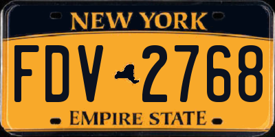 NY license plate FDV2768