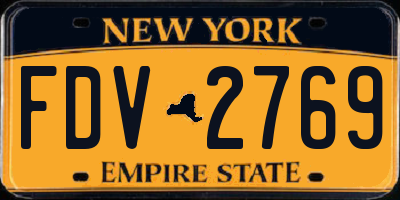NY license plate FDV2769