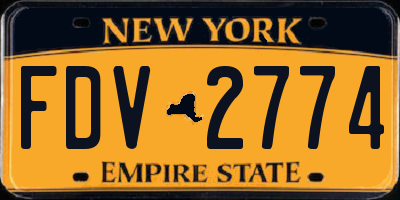 NY license plate FDV2774