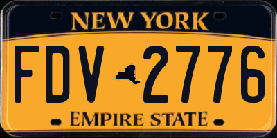 NY license plate FDV2776