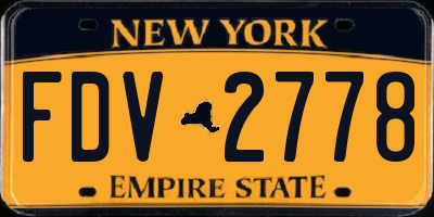 NY license plate FDV2778