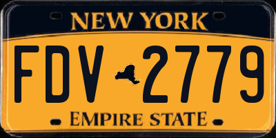 NY license plate FDV2779