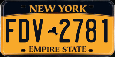 NY license plate FDV2781