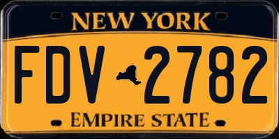 NY license plate FDV2782