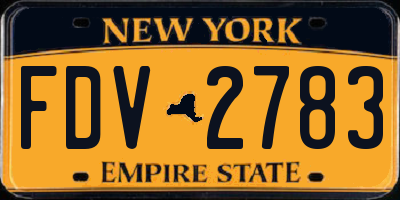 NY license plate FDV2783