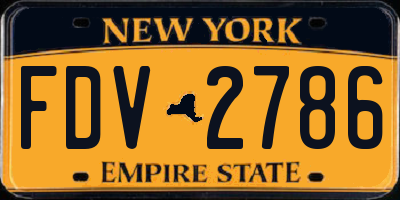 NY license plate FDV2786