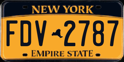 NY license plate FDV2787