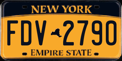 NY license plate FDV2790
