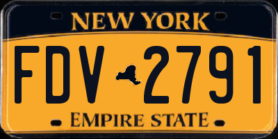 NY license plate FDV2791