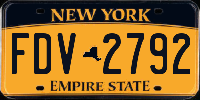 NY license plate FDV2792