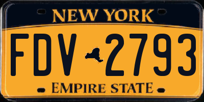 NY license plate FDV2793