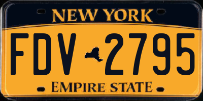 NY license plate FDV2795