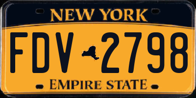 NY license plate FDV2798