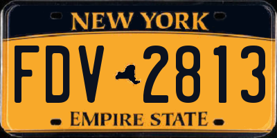 NY license plate FDV2813