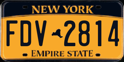 NY license plate FDV2814