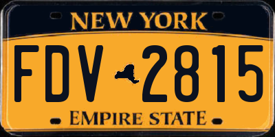 NY license plate FDV2815