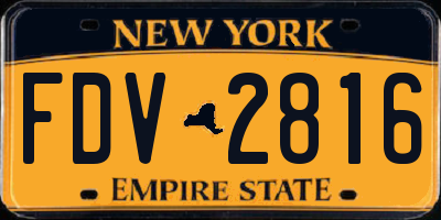 NY license plate FDV2816