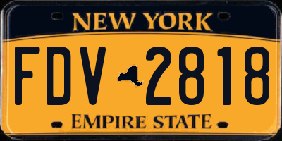 NY license plate FDV2818